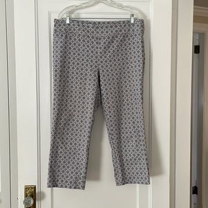 Kenar Blue and White Patterned Cropped Pants